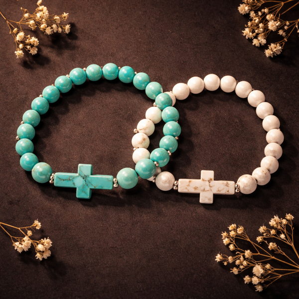 The Promise — Stone Cross Bracelet